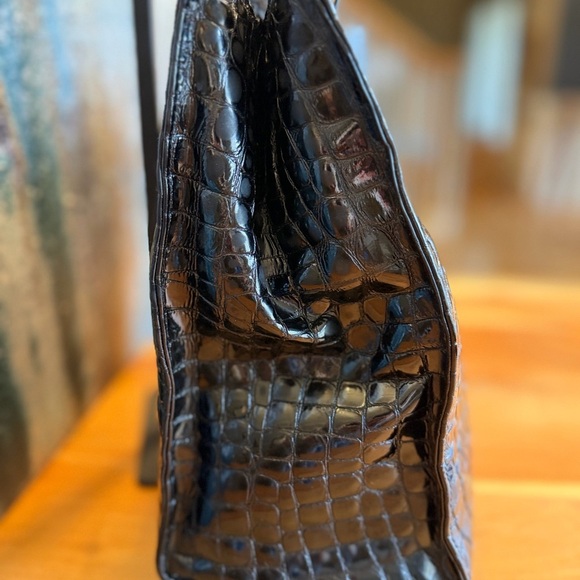 Charles David Vintage Croc-Embossed Genuine Patent Leather Shopper